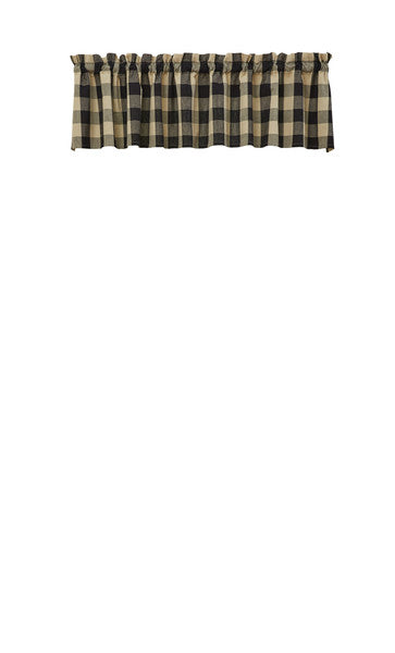 Valance et tiers carreauté Wicklow noir et beige