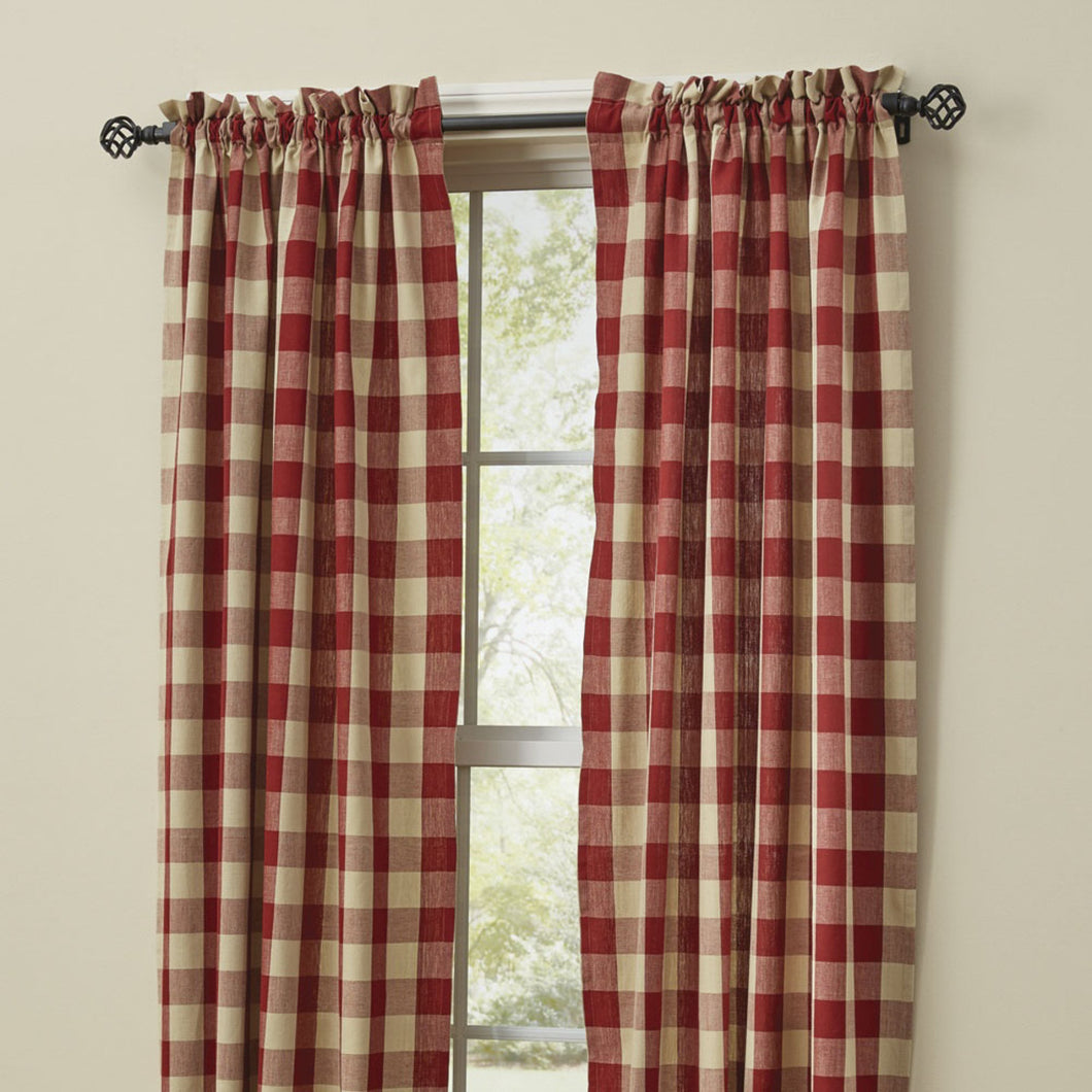 Rideaux courts carreauté Wicklow Garnet 63