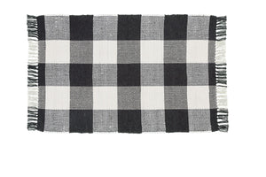 Tapis carreauté Wicklow noir et crème