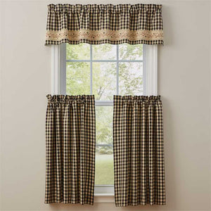 Valance et tiers carreauté Berry Gingham